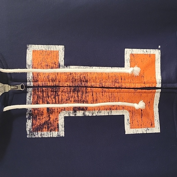NCAA University of Illinois Full-zip Hooded Sweatshirt - Navy - Large (12-14) - Picture 4 of 13